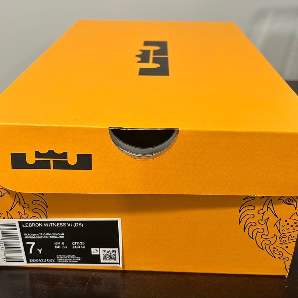 Nike LeBron Witness VI GS Box in Orange and Black